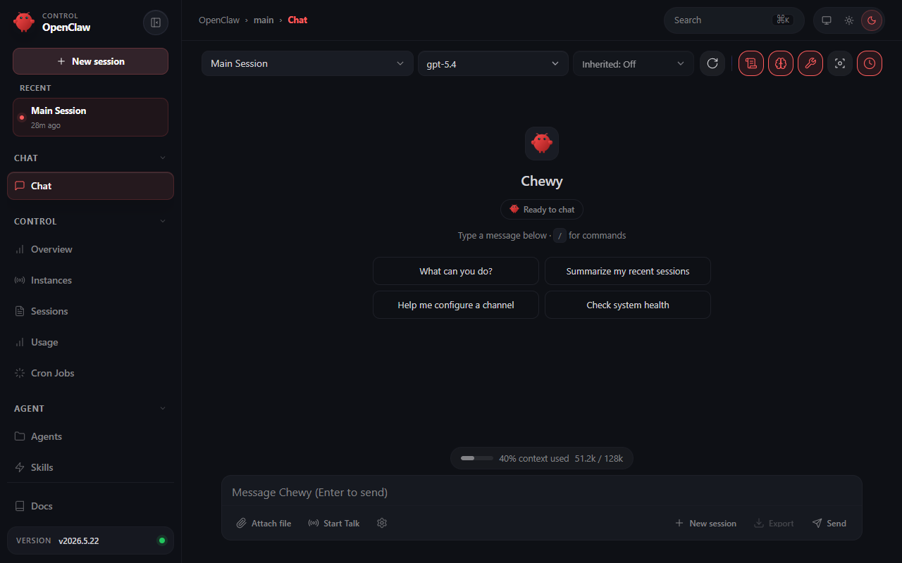 Open Claw screenshot 2